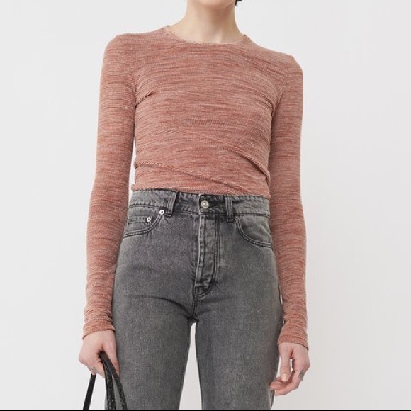 OUR LEGACY JERSEY LONG SLEEVE BROWN STRIPE SIZE 36